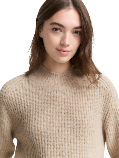 Relaxed Fit Strickpullover mit Stehkragen