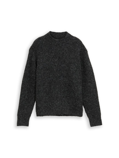 Relaxed Fit Strickpullover mit Stehkragen