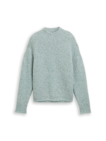Relaxed Fit Strickpullover mit Stehkragen