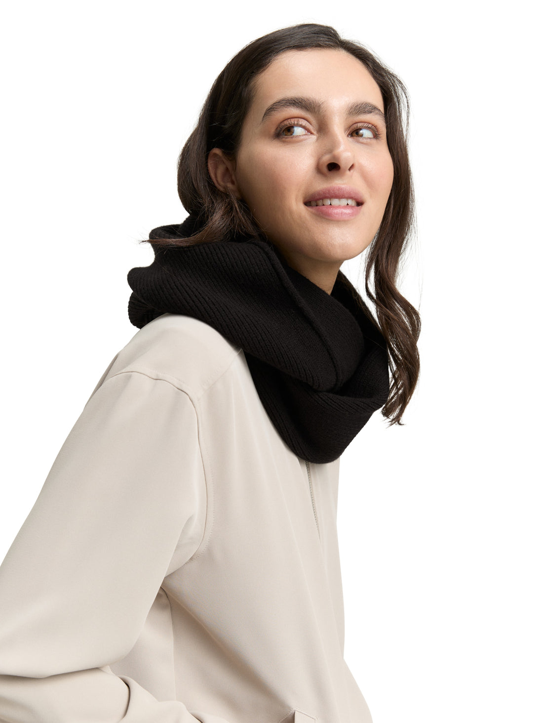 Tom Tailor Denim Weiblich Loop-Schal Rippstrick