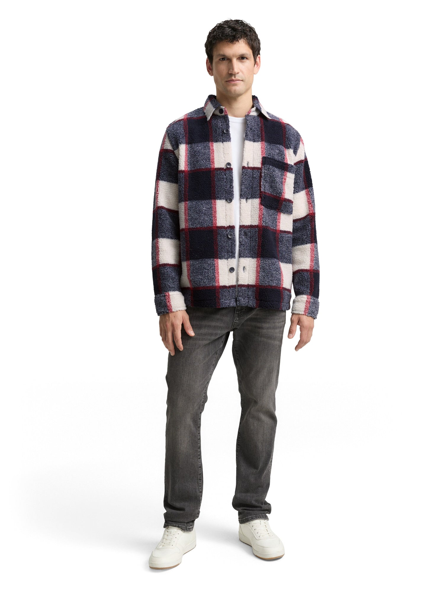 Teddy Overshirt mit Karomuster