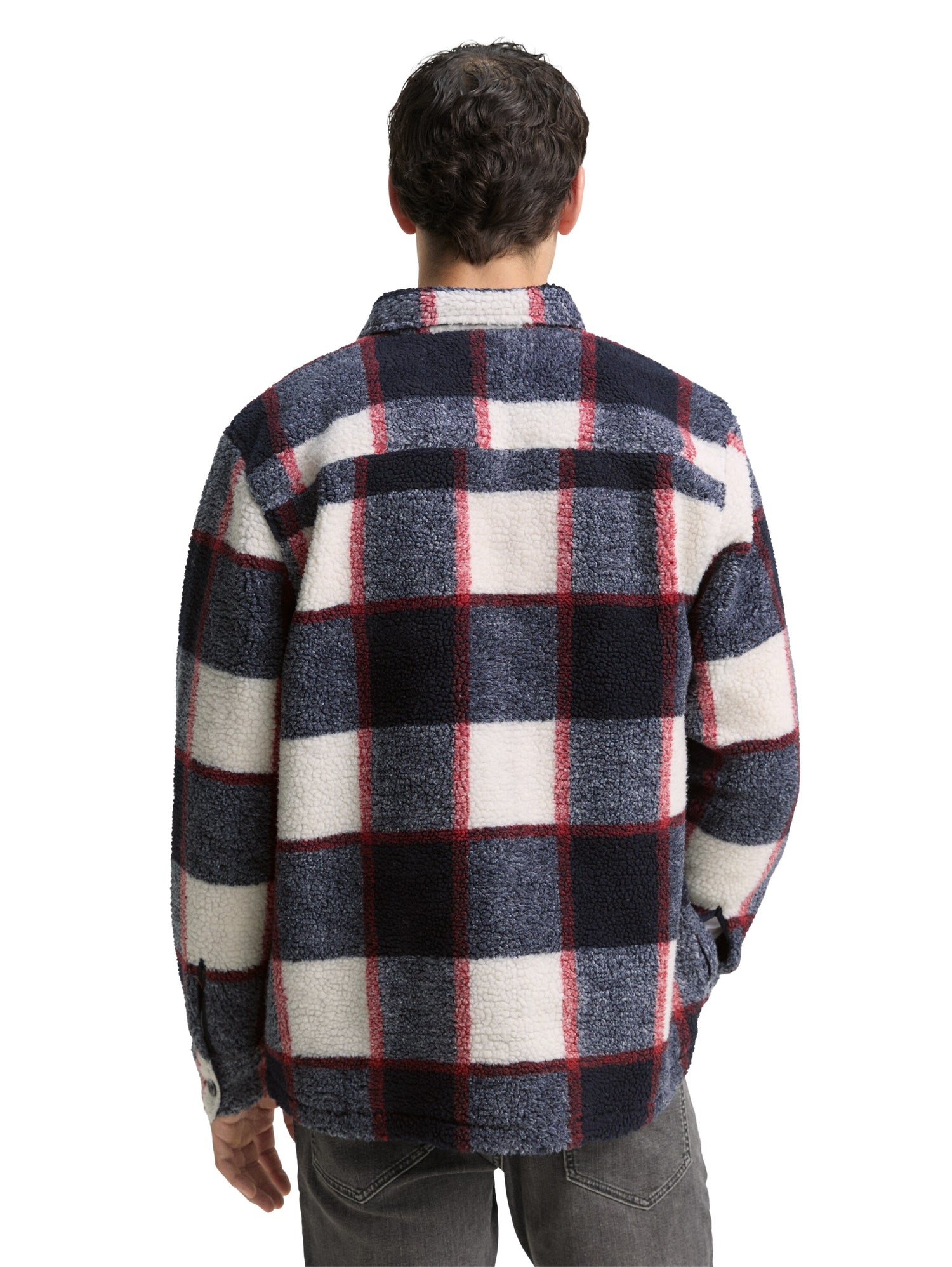 Teddy Overshirt mit Karomuster