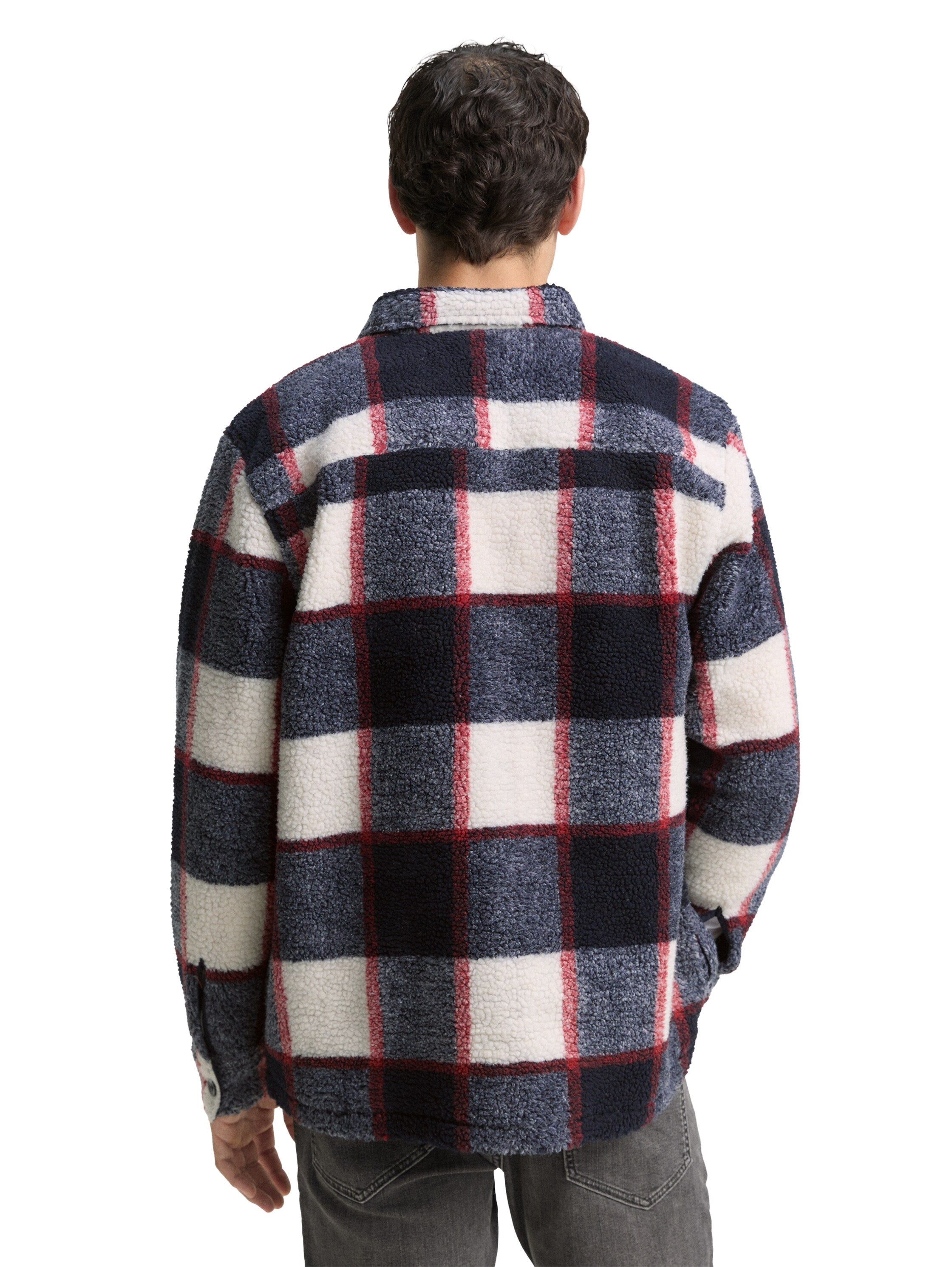 Teddy Overshirt mit Karomuster