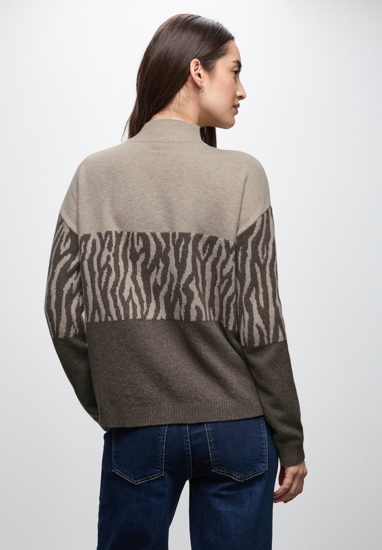 Color-Block Jacquard Sweater