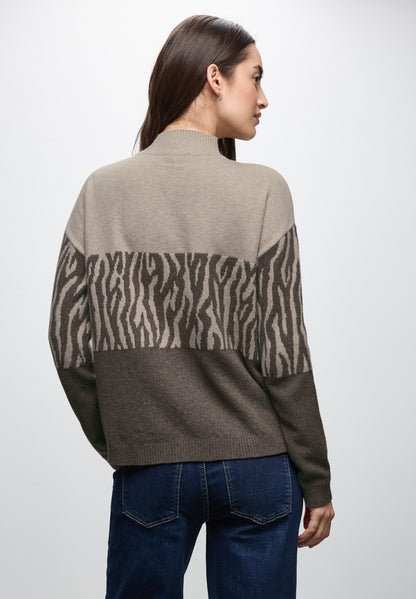 Color-Block Jacquard Sweater