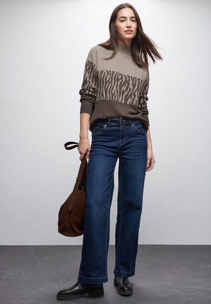 Color-Block Jacquard Sweater