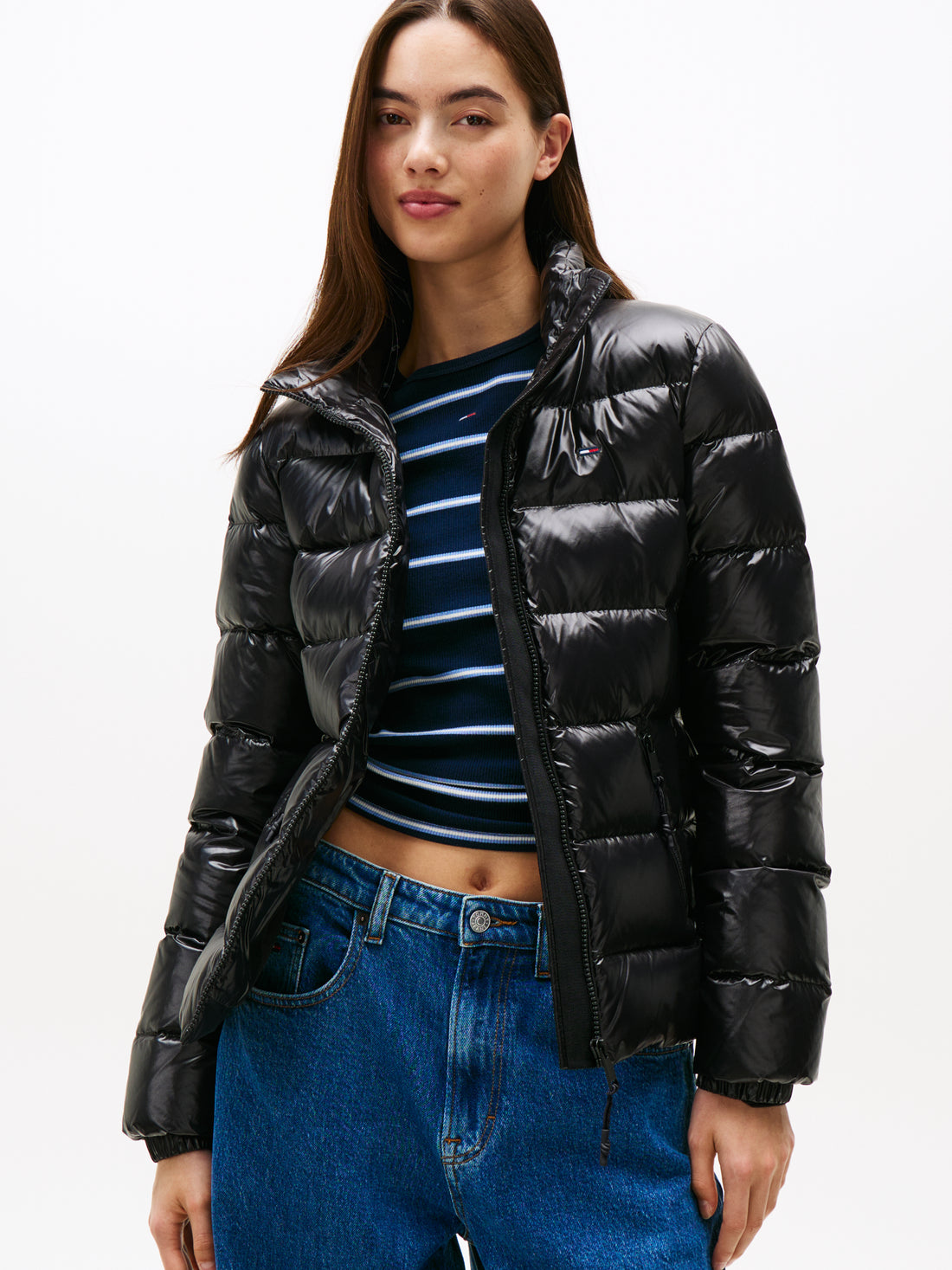 TJW SLIM ZIP PRINT DOWN JACKET