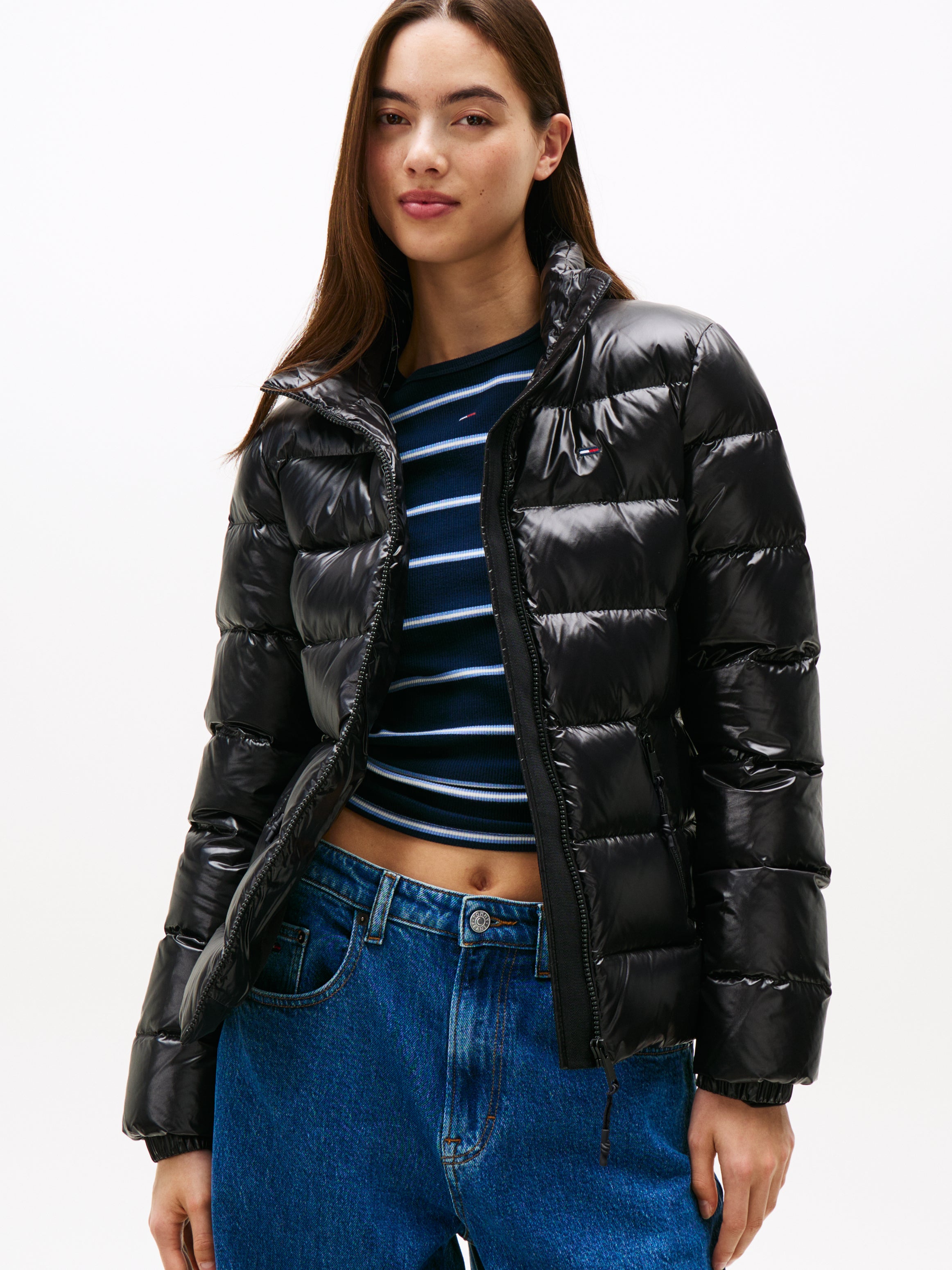 TJW SLIM ZIP PRINT DOWN JACKET