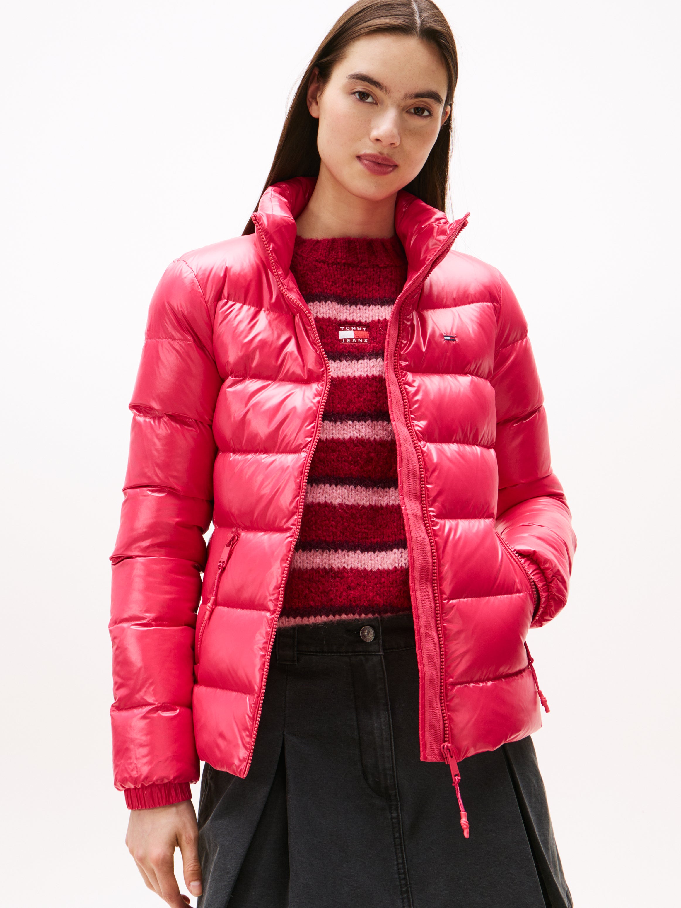 TJW SLIM ZIP PRINT DOWN JACKET