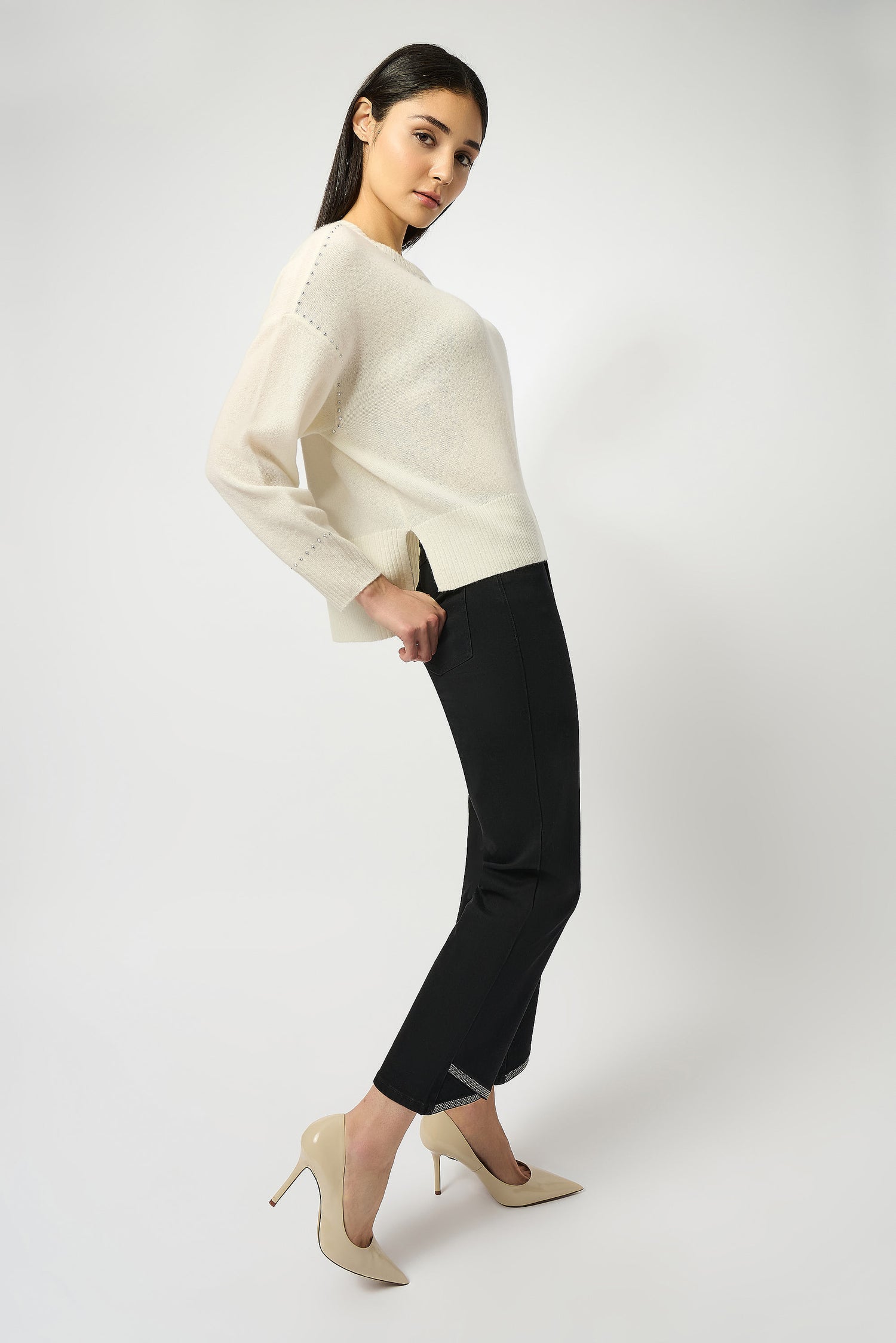 Klassische Stretch-Jeans mit geradem Bein aus Denim