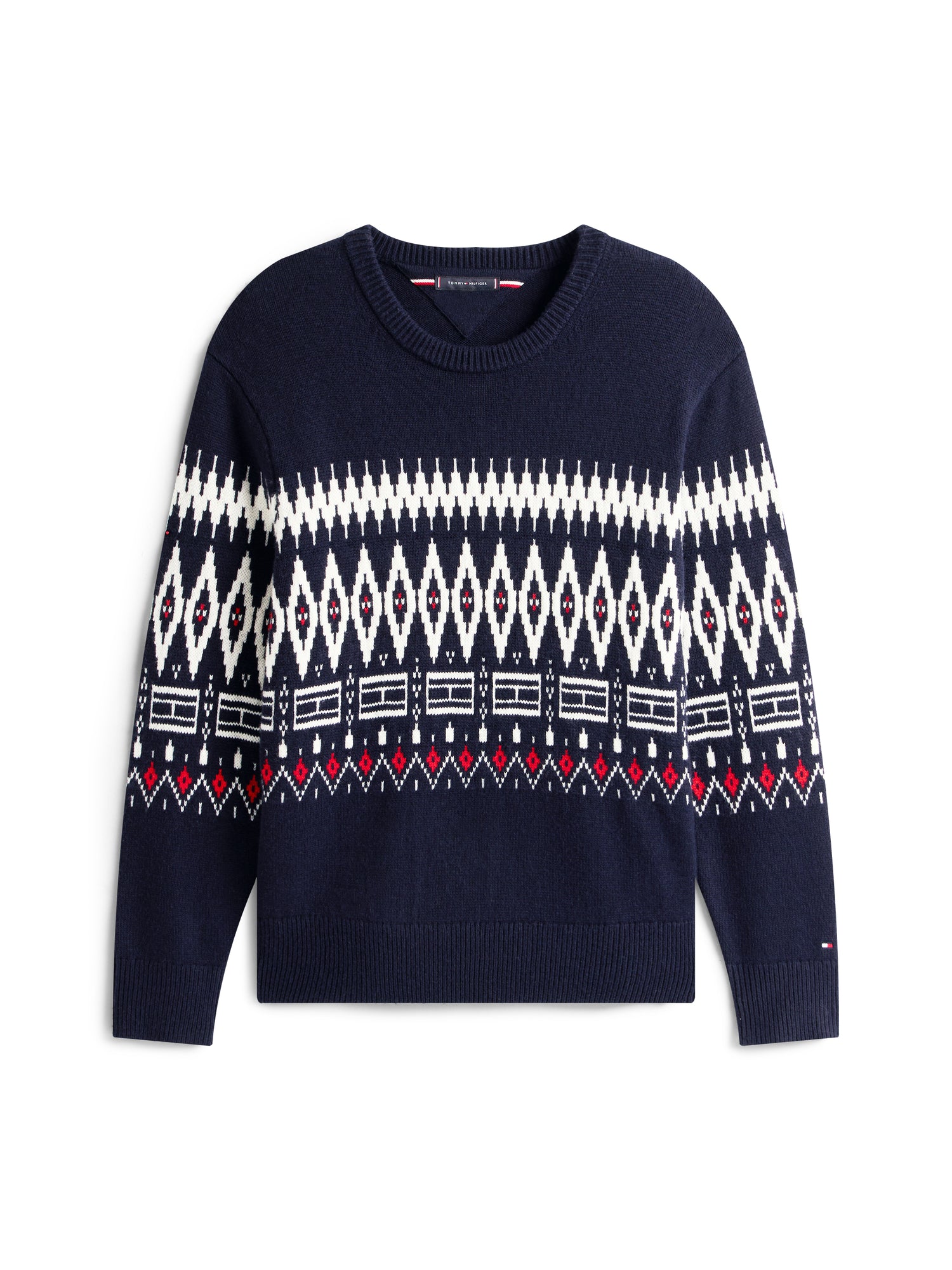 PLACED FAIRISLE WOOL BLEND CREW