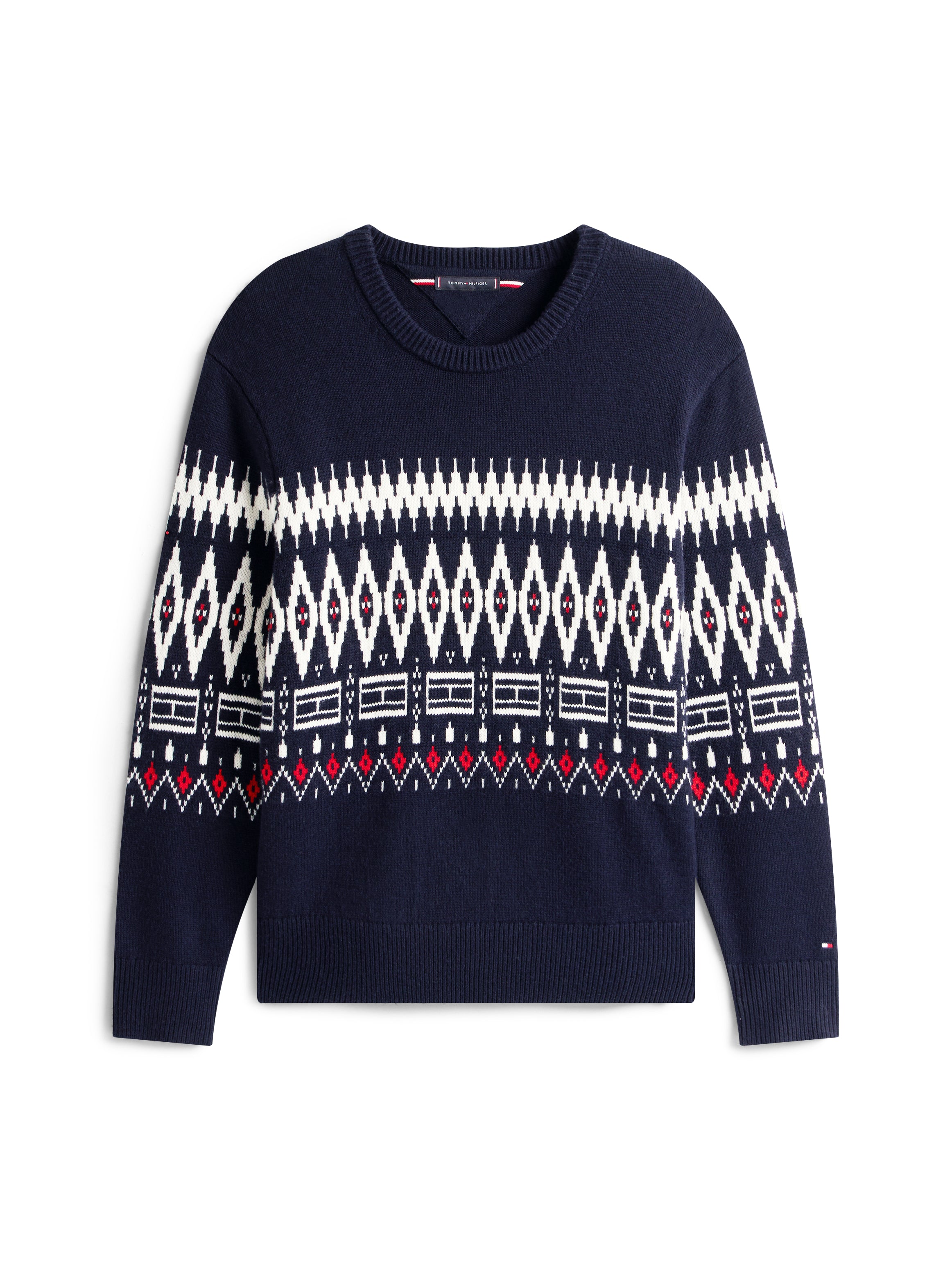 PLACED FAIRISLE WOOL BLEND CREW