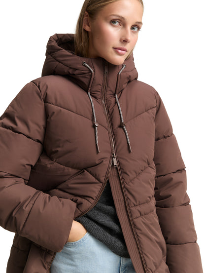 Puffer-Mantel mit Kapuze