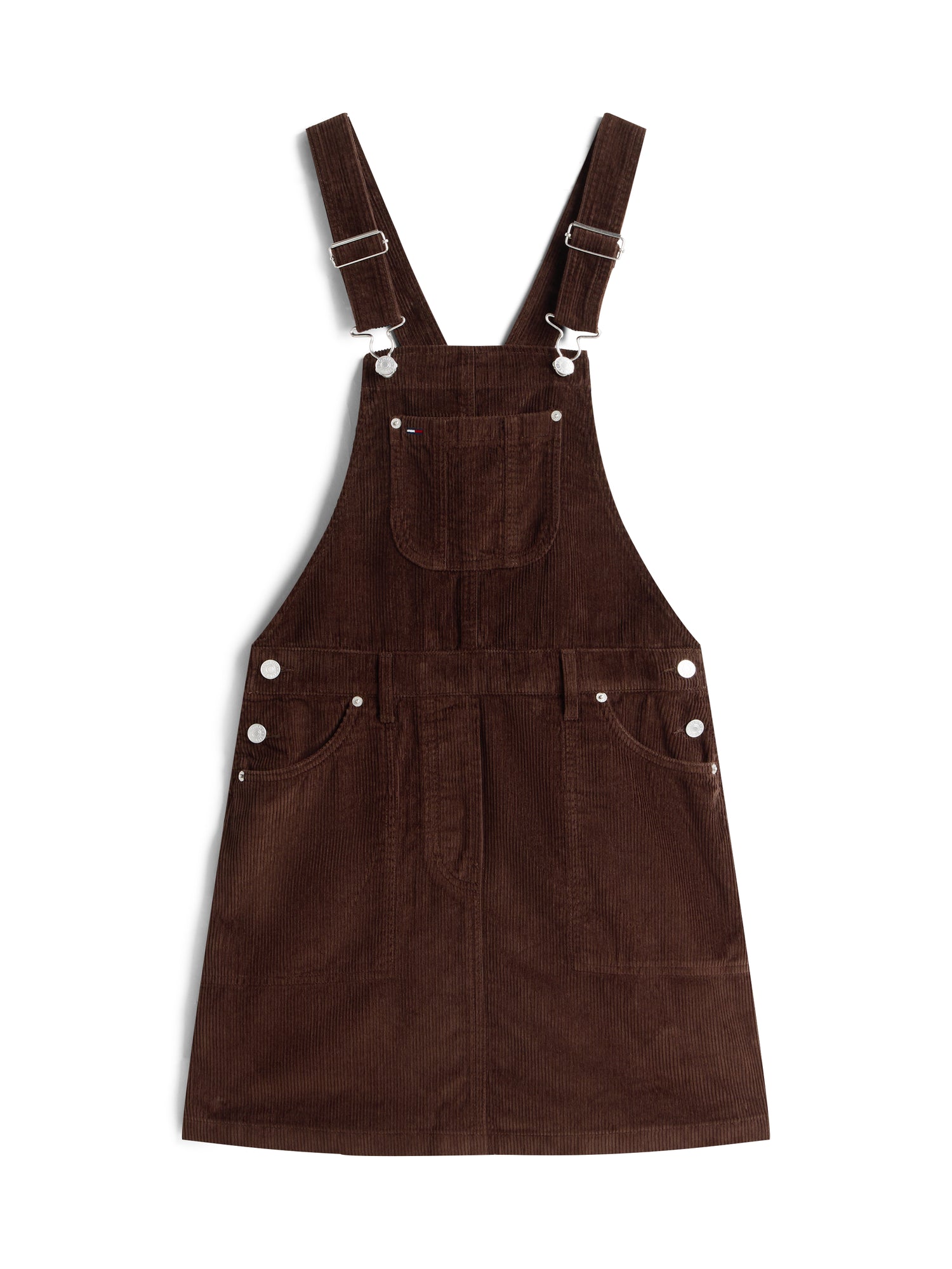 TJW SCRIPT CORD DUNGAREES DRESS