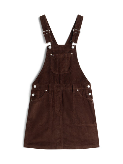 TJW SCRIPT CORD DUNGAREES DRESS
