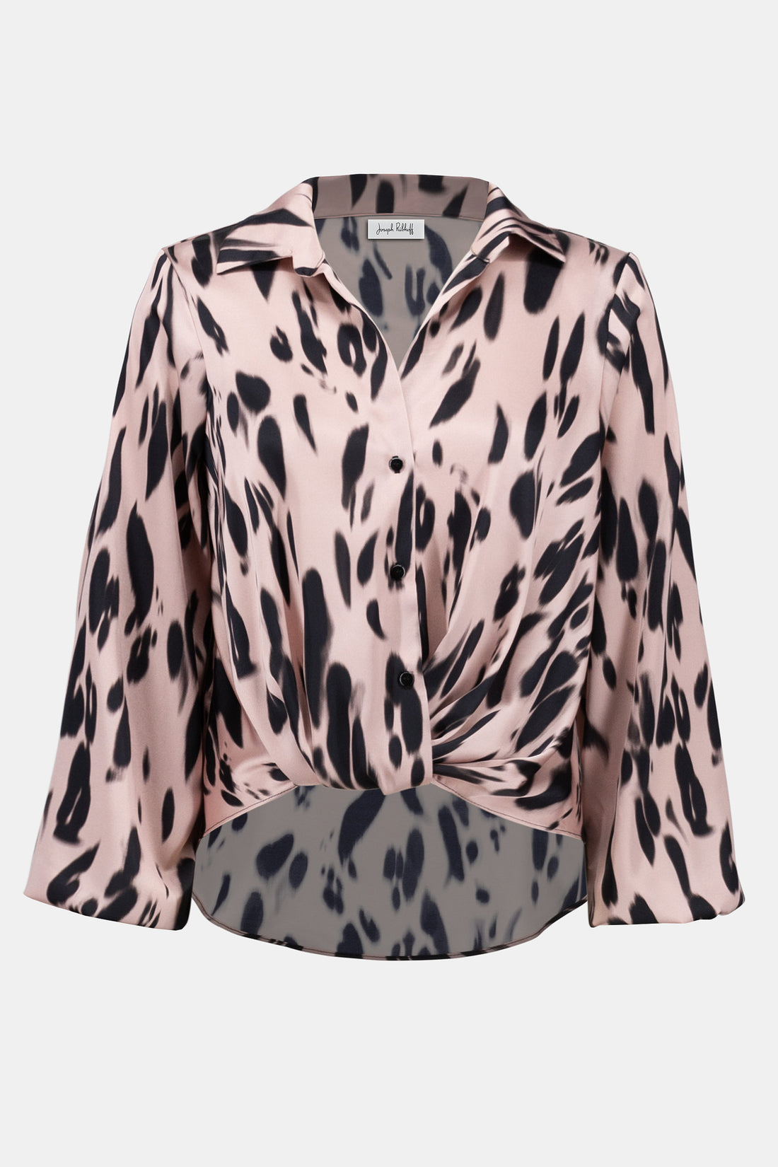 Shirt aus recyceltem Satin mit Tierdruck