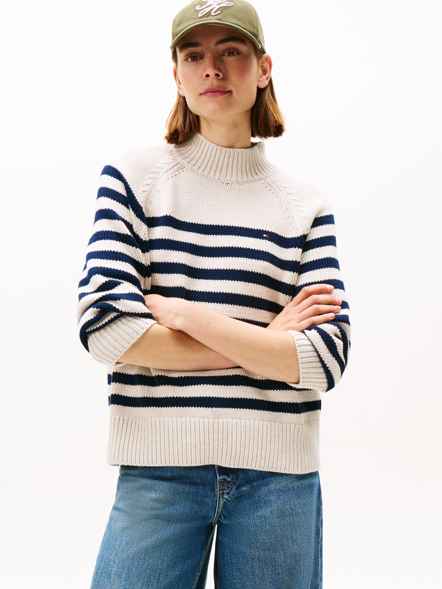 COTTON BLEND MOCK-NK LS SWT