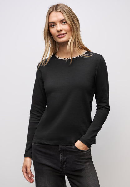 Jersey-Shirt mit Leo-Detail