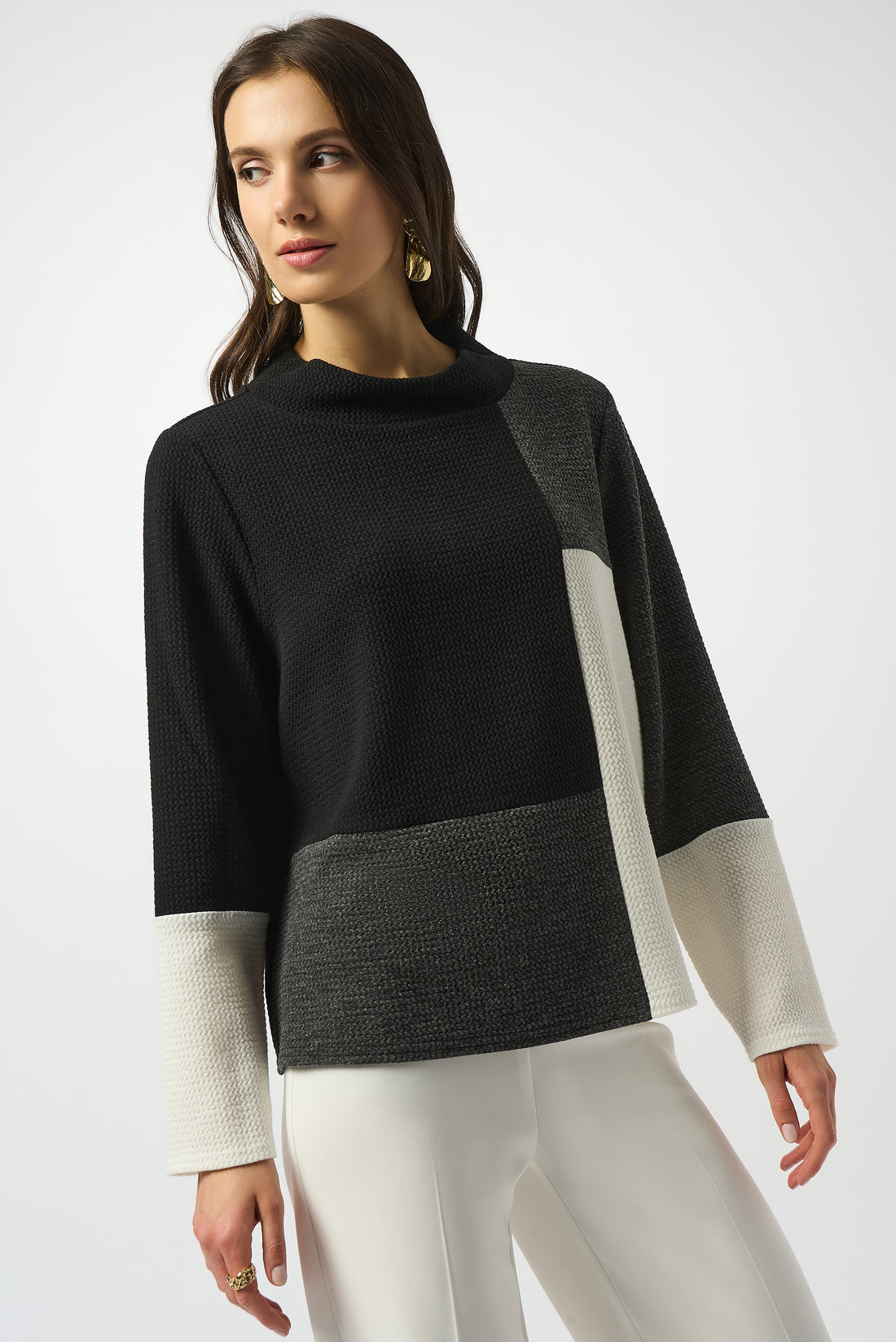Boxy-Pullover aus Jacquard im Colour-Blocking-Stil