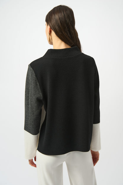 Boxy-Pullover aus Jacquard im Colour-Blocking-Stil