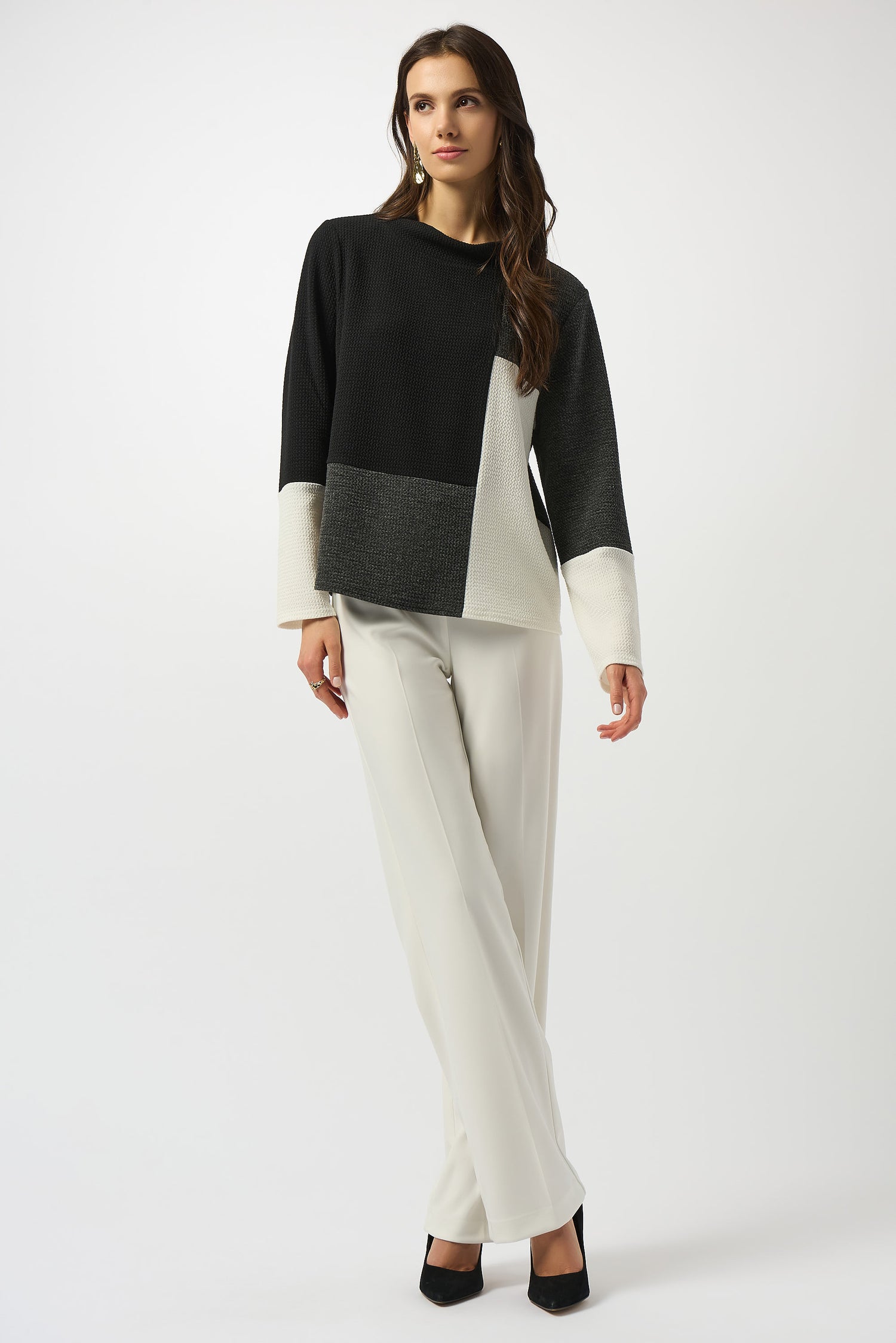 Boxy-Pullover aus Jacquard im Colour-Blocking-Stil