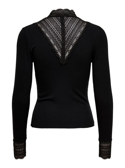 ONLTILDE L/S HIGH NECK LACE TOP JRS NOOS