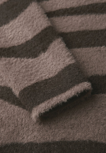 Street One Damen Jacquard Sweater Turtleneck Animal Print Kuschelig