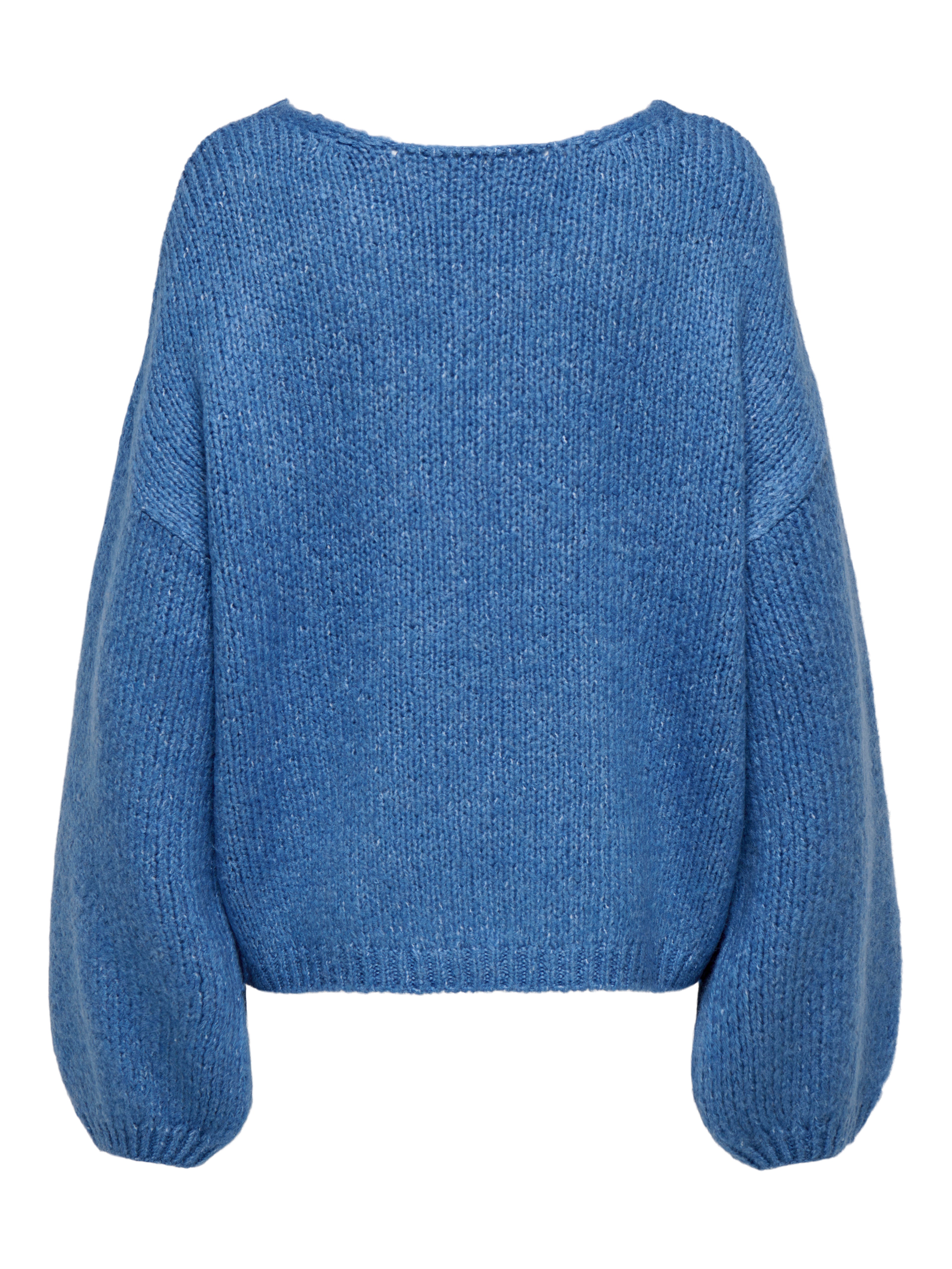 JDY Damen Strickpullover V-Ausschnitt Langarm Tief angesetzte Schulter Gerippte Ärmelbündchen Normal geschnitten