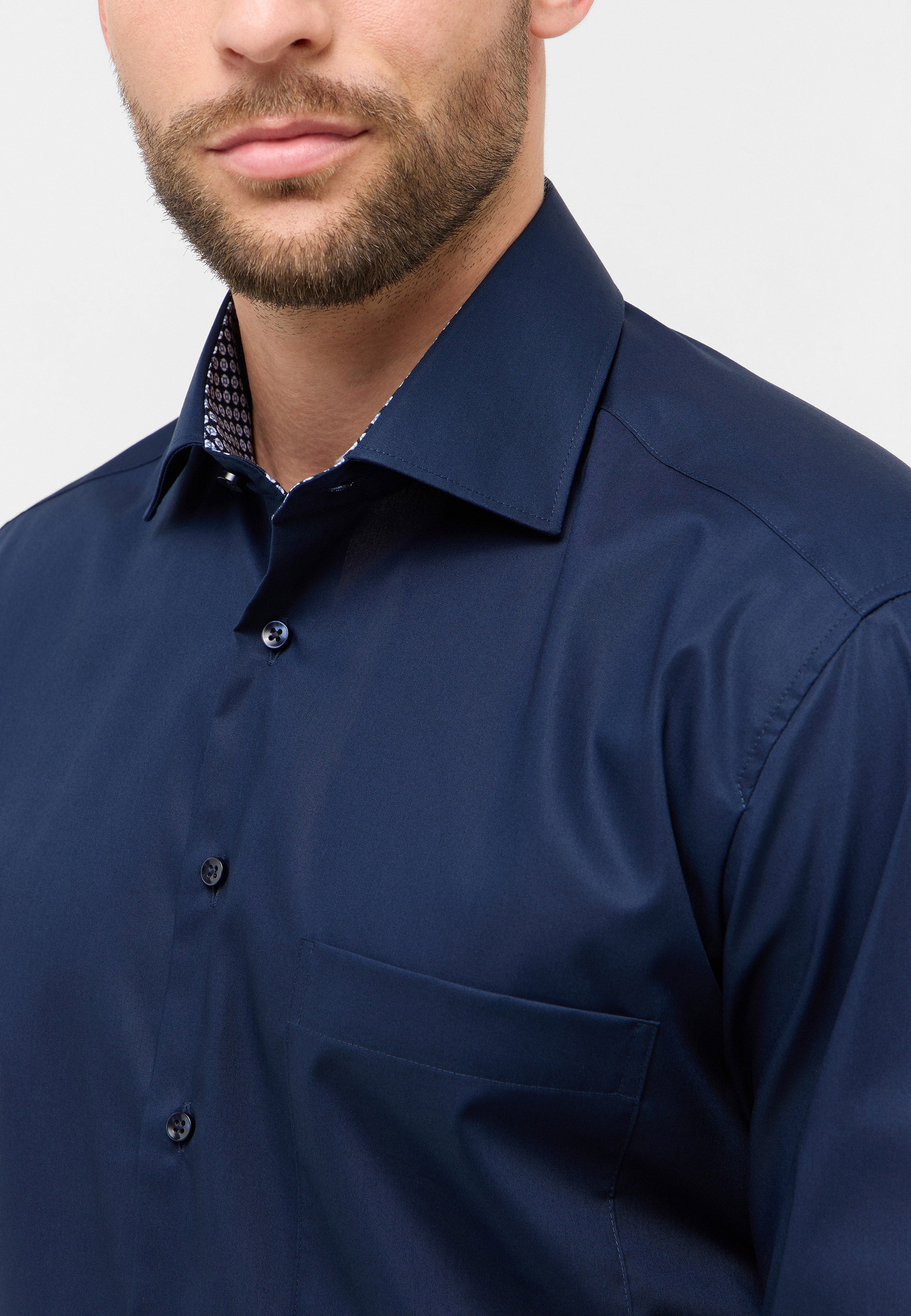 Dynamic Cotton Herren Langarmhemd COMFORT FIT Gala-Kent-Kragen