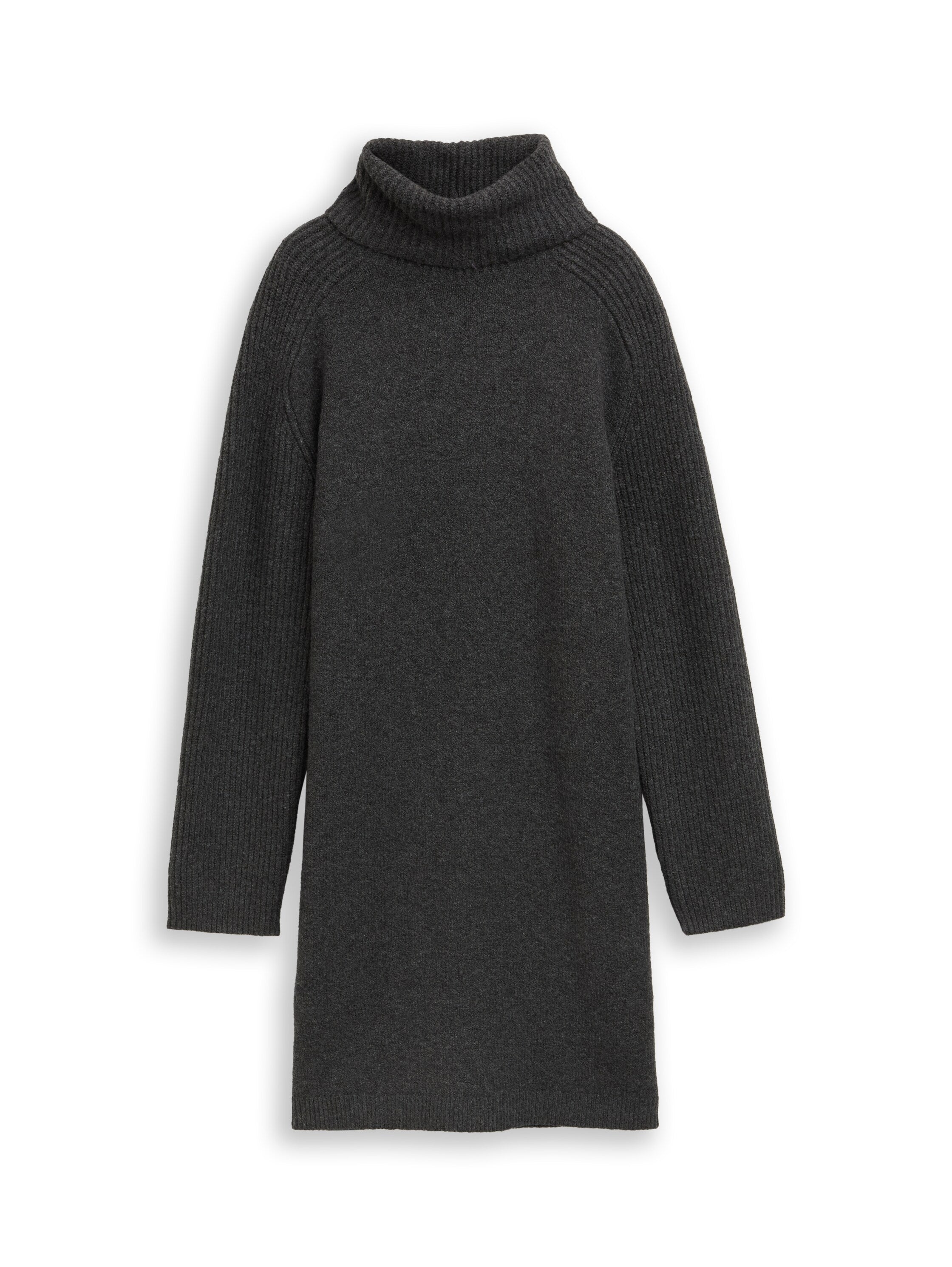 Rollkragen Strickkleid Damen Kurz Wollanteil