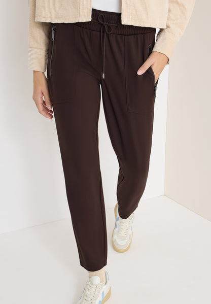 CECIL Damen Hose Tracey Mid Waist Slim Legs Zipper-Taschen