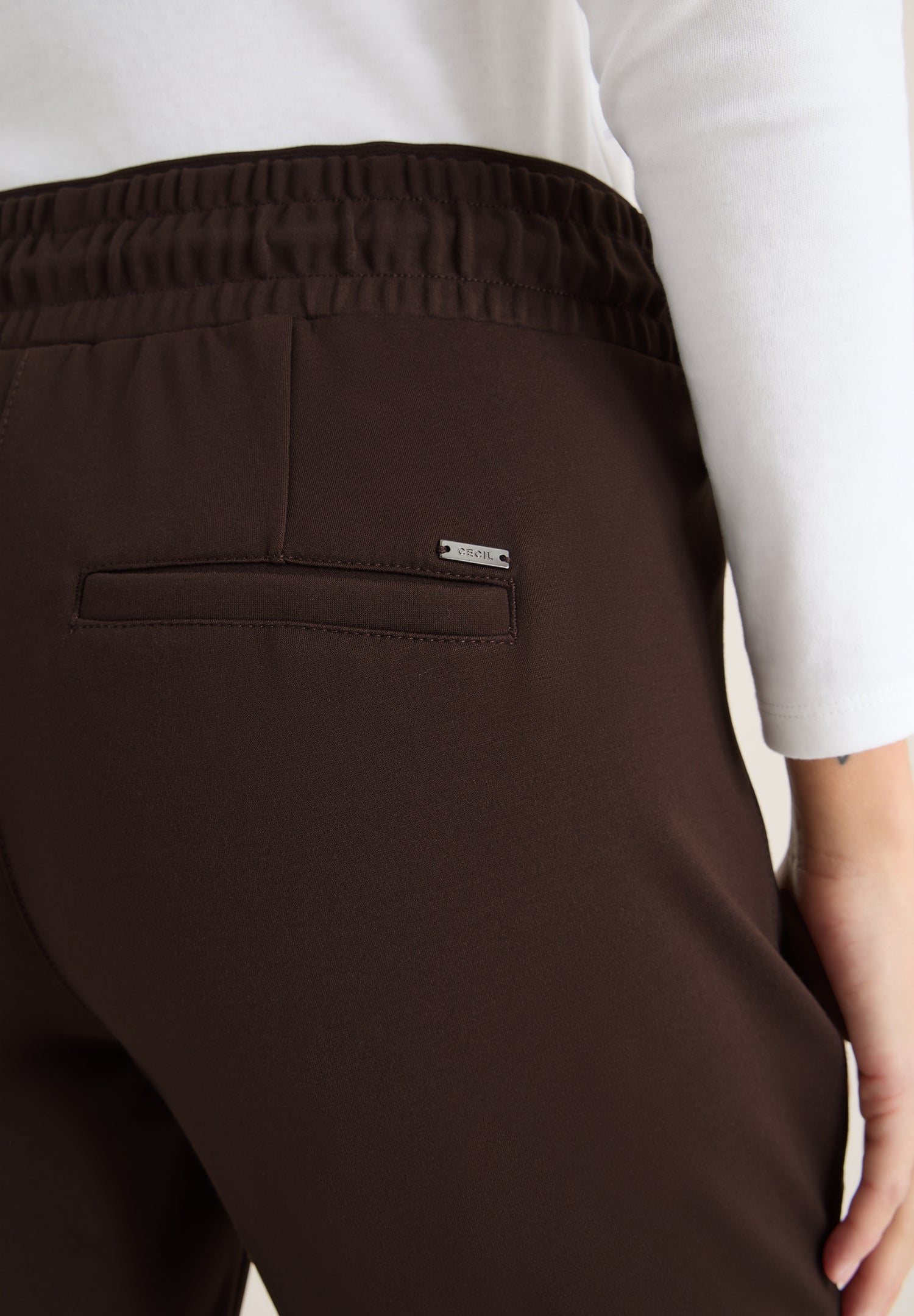CECIL Damen Hose Tracey Mid Waist Slim Legs Zipper-Taschen