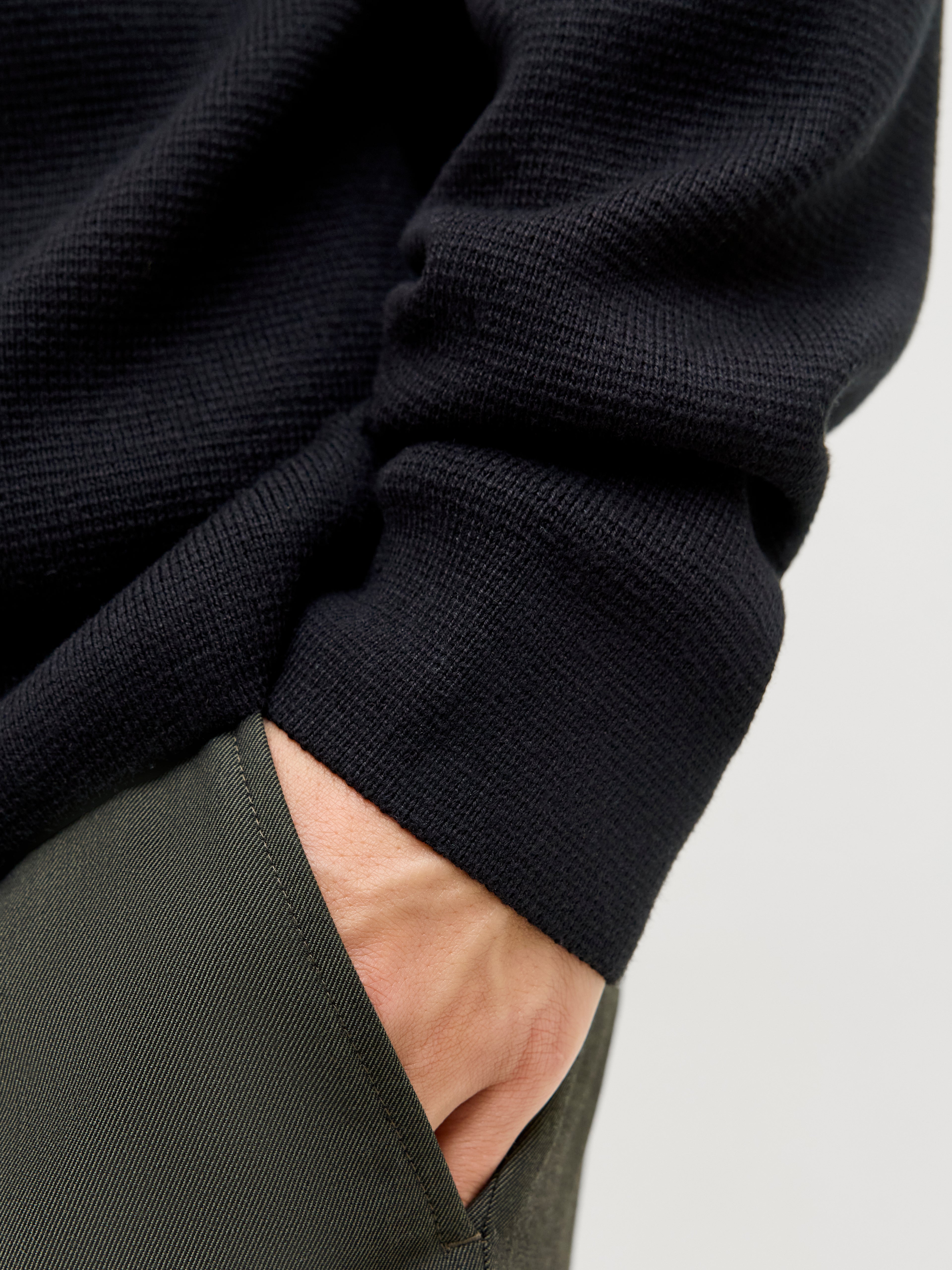 Basic Herren Strickpullover Rollkragen Langarm Locker geschnitten 100 % Baumwolle