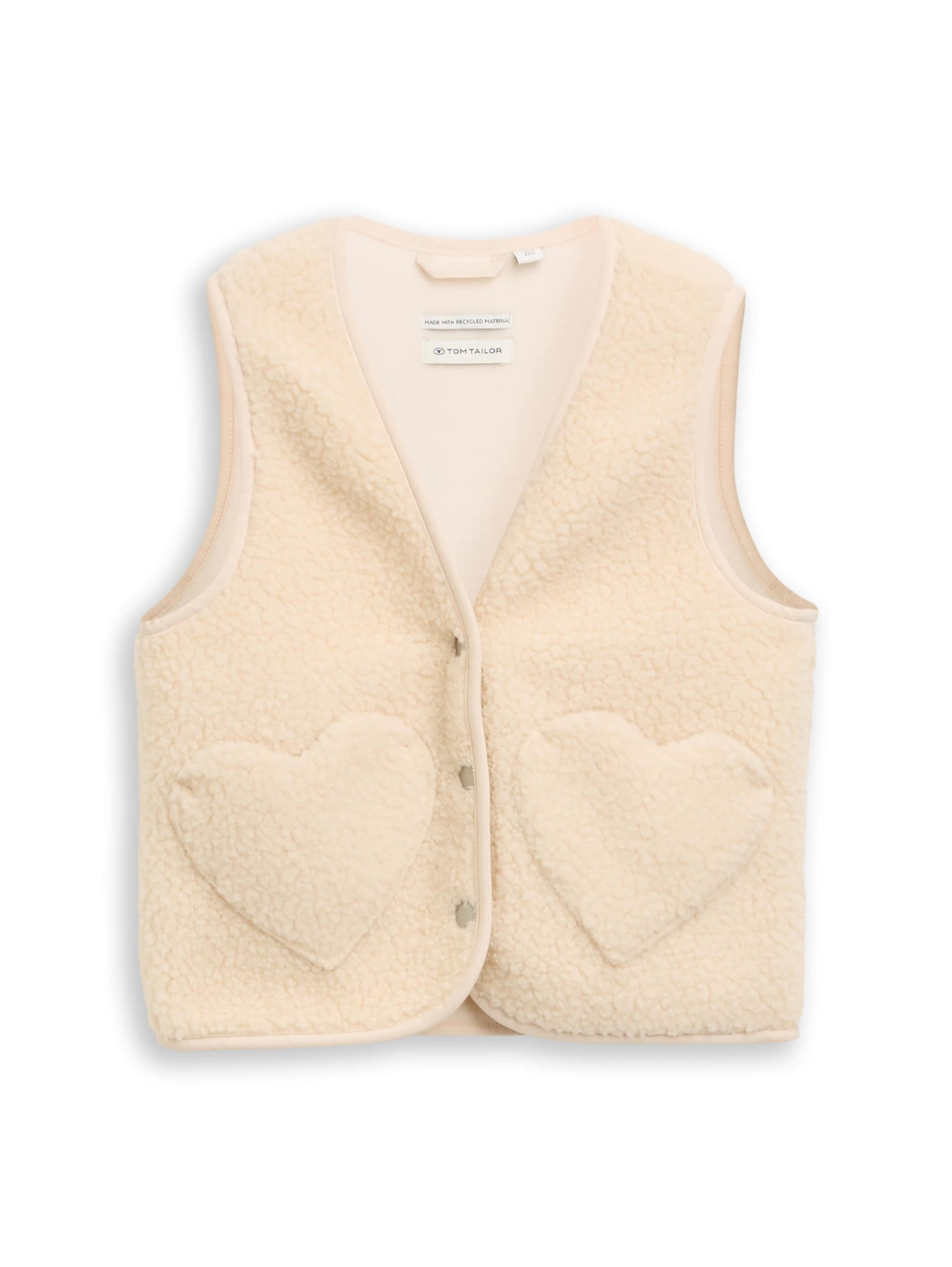 Tom Tailor Denim Kinder Teddyweste mit Herz-Taschen elastischen Bündchen