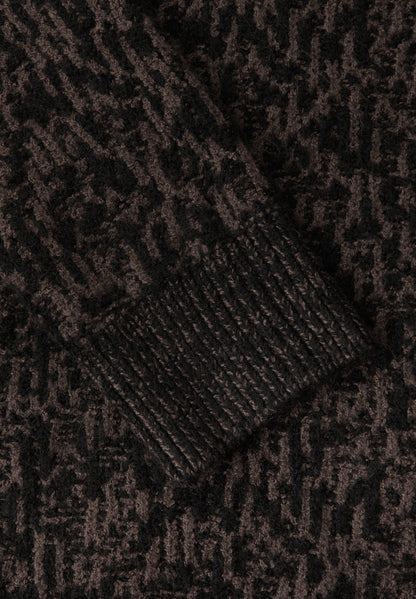 Street One Damen Strickpullover Rollkragen Langarm Two Tone Muster Baumwollmix