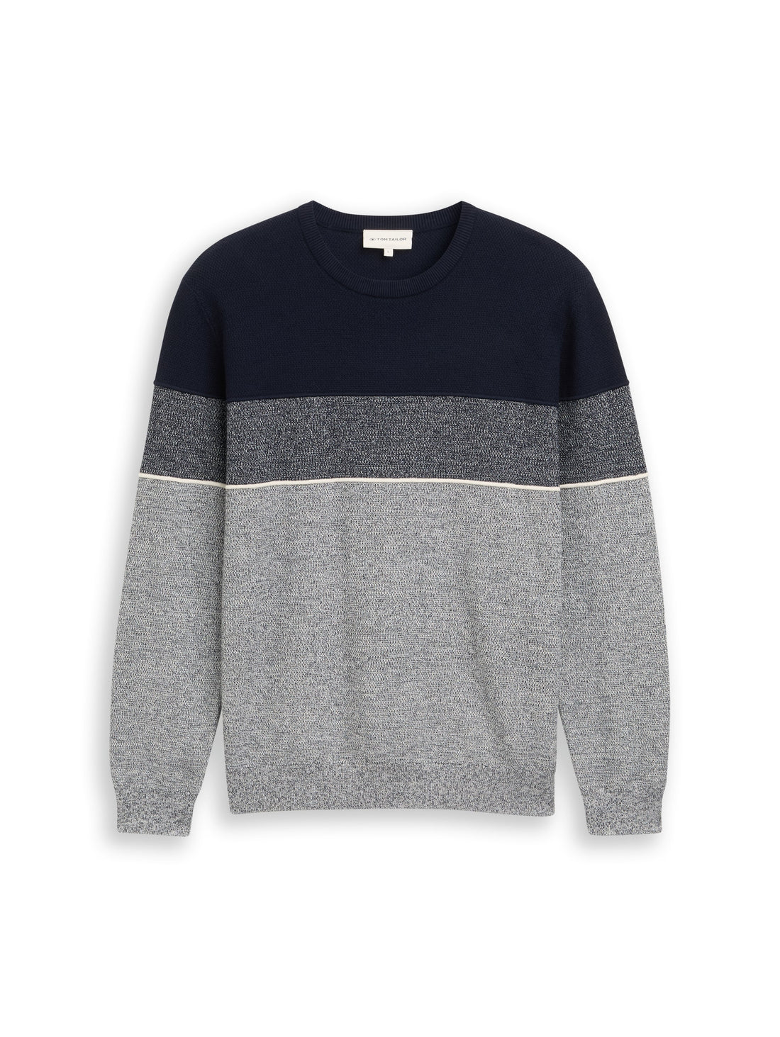 Tom Tailor Denim Herren Pullover Rundhalsausschnitt Colour Blocking Baumwolle
