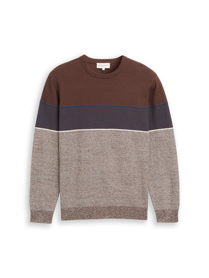 Tom Tailor Denim Herren Pullover Rundhalsausschnitt Colour Blocking Baumwolle
