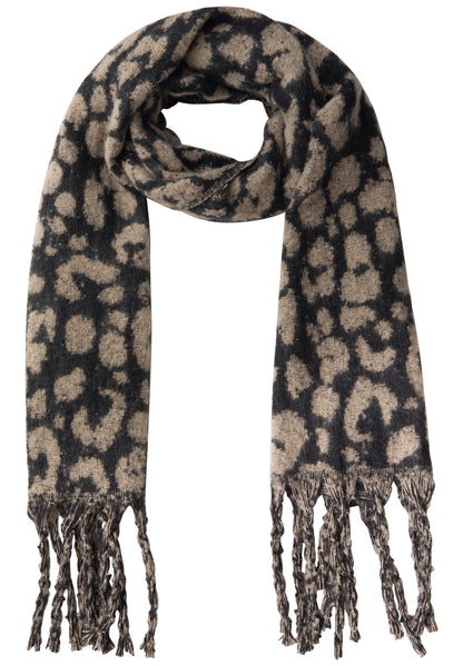 Street One Damen Schal Leo-Muster Fransen Kuschelig