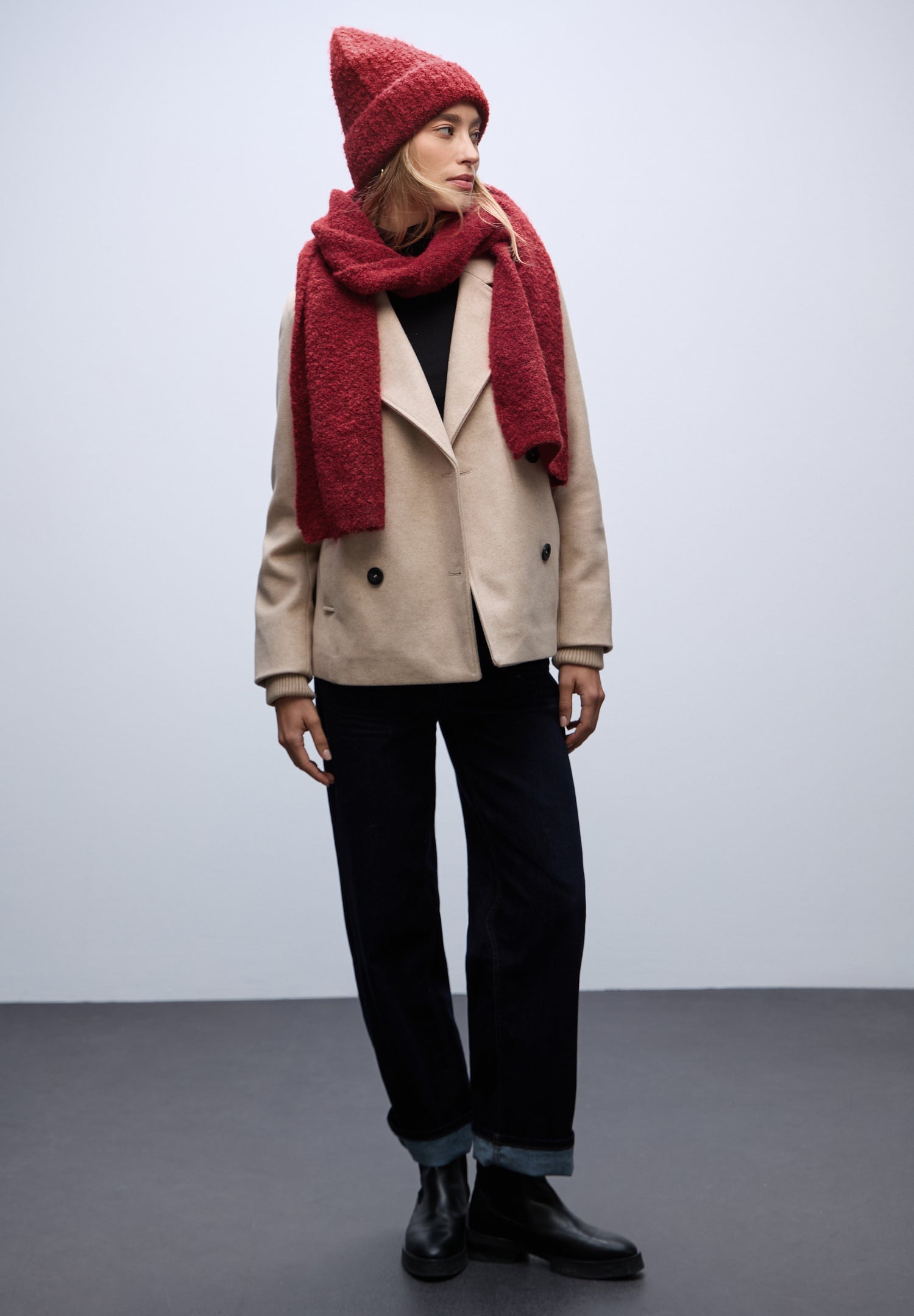 Street One Damen Schal Bouclé Struktur Lang