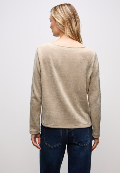 Street One Damen Langarmshirt U-Boot-Ausschnitt Weich