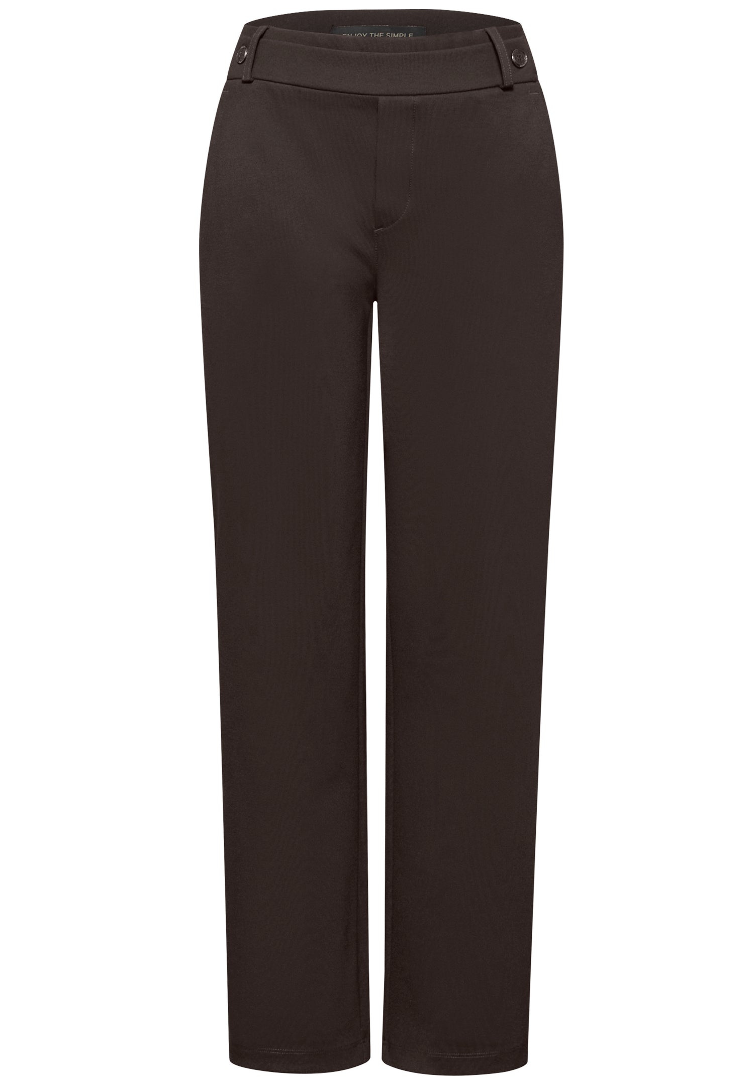 Street One Damen Straight Leg Hose Knopfdetail Stretchanteil