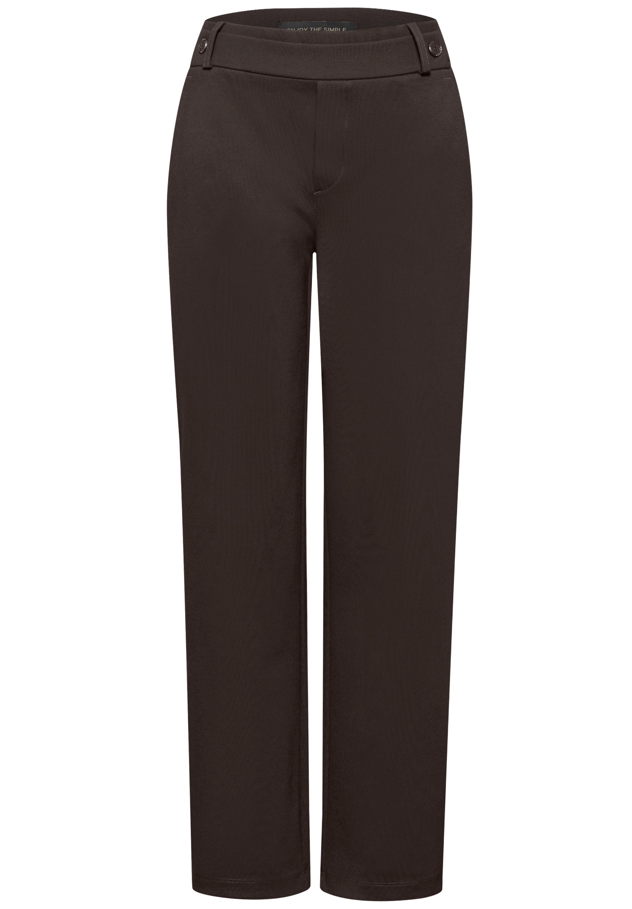 Street One Damen Straight Leg Hose Knopfdetail Stretchanteil
