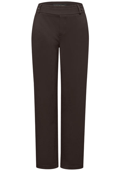 Street One Damen Straight Leg Hose Knopfdetail Stretchanteil