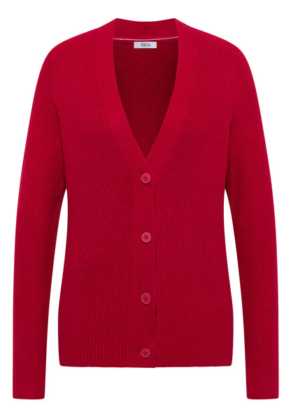CECIL Damen Cardigan V-Ausschnitt Strickjacke Baumwolle