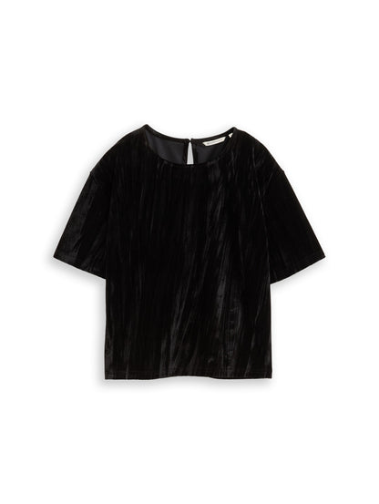 Tom Tailor Denim Female T-Shirt mit Knopfverschluss auf der Rückseite