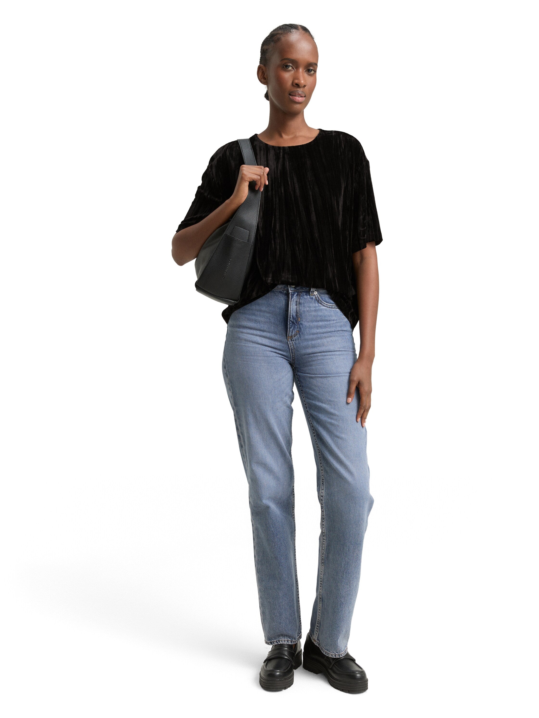 Tom Tailor Denim Female T-Shirt mit Knopfverschluss auf der Rückseite