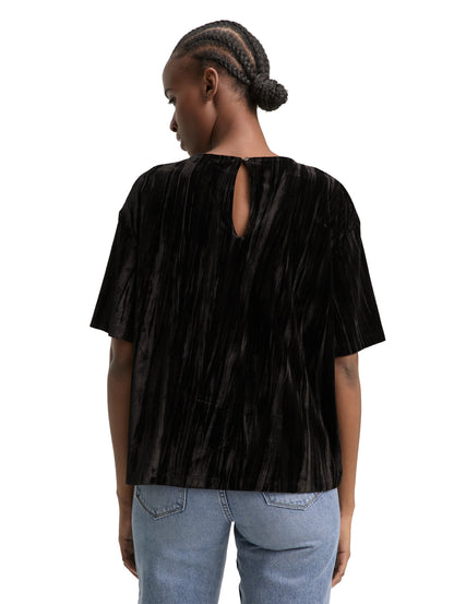 Tom Tailor Denim Female T-Shirt mit Knopfverschluss auf der Rückseite