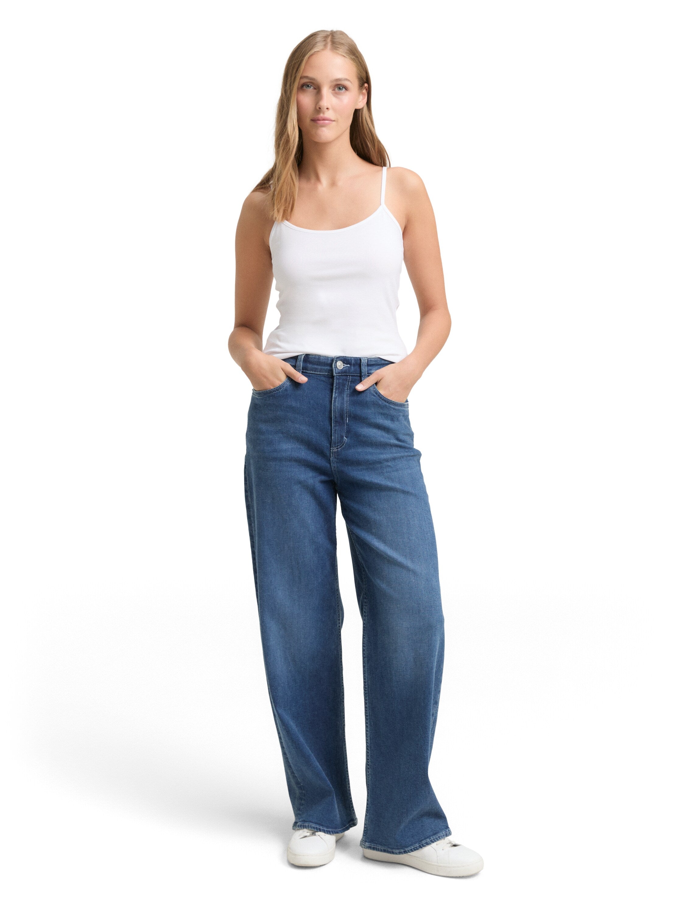 Tom Tailor Basic Top Damen Spaghettiträger Baumwolle Stretch