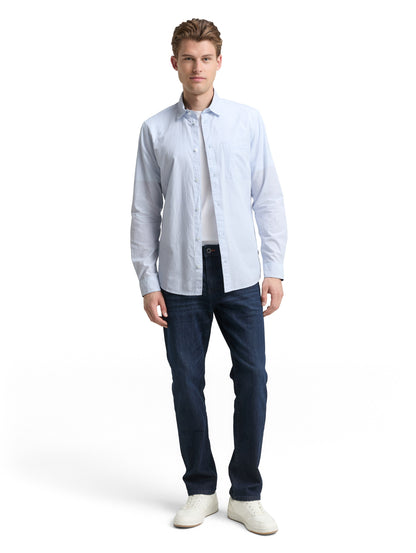 Tom Tailor Denim Male Erwachsene Hemd Gestreift Popeline Brusttasche