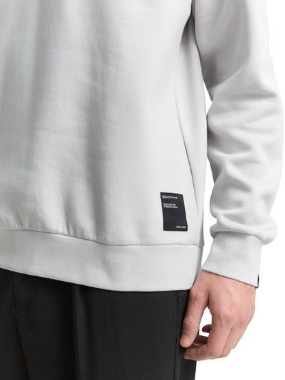 Tom Tailor Denim Herren Hoodie Sweatshirt mit Kordelzug und Logo-Badge